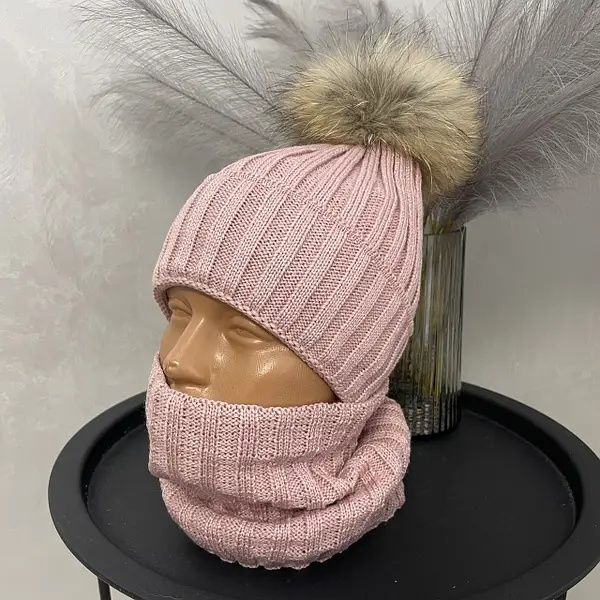 Шапка та хомут на флісі в наявності біла,пудра