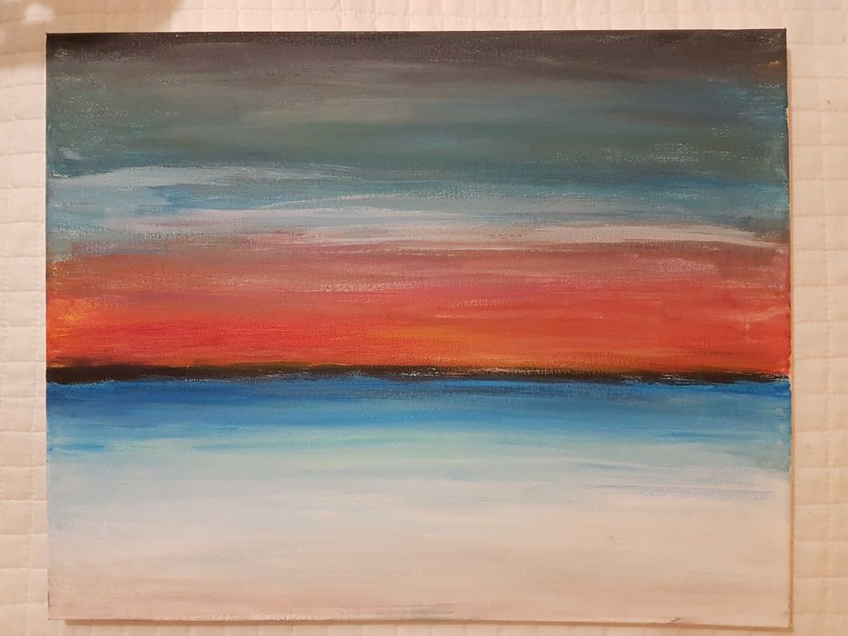 Obraz na płótnie, Zachód Słońca, rozmiar 50x40 cm, sygnowany