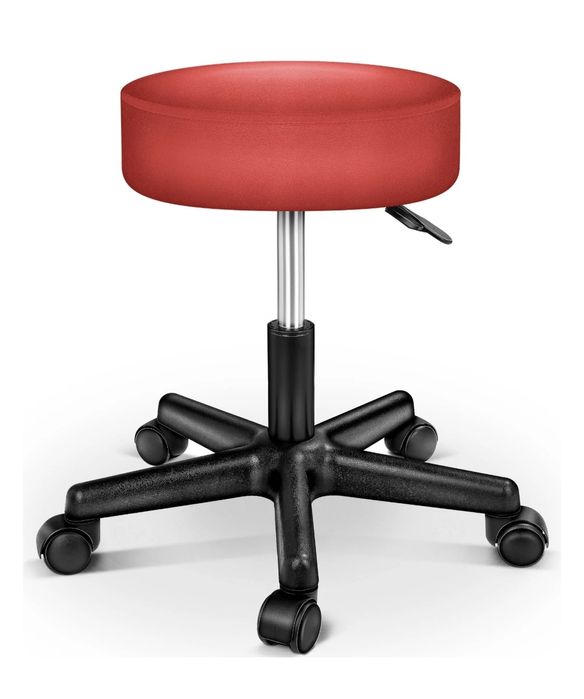 taboret obrotowy czerwony roboczy fryzjer kosmetyczka