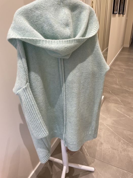 Kardigan z kapturem Kolor Miętowy