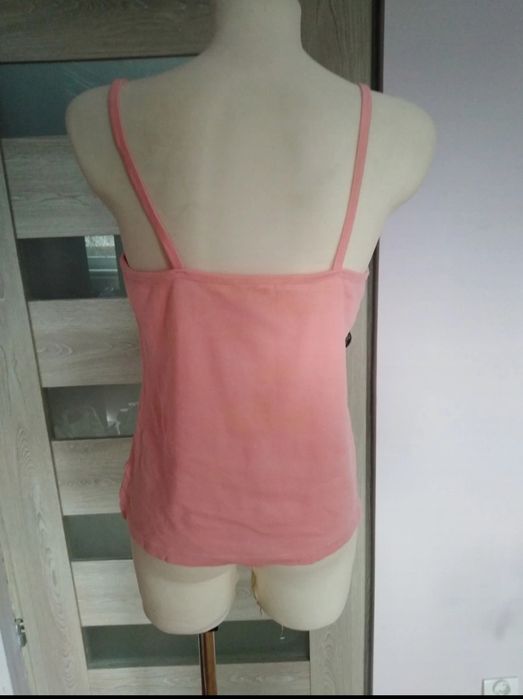 Koszulka na ramiączkach różowa z misiem, rozmiar XL - 100% bawełna