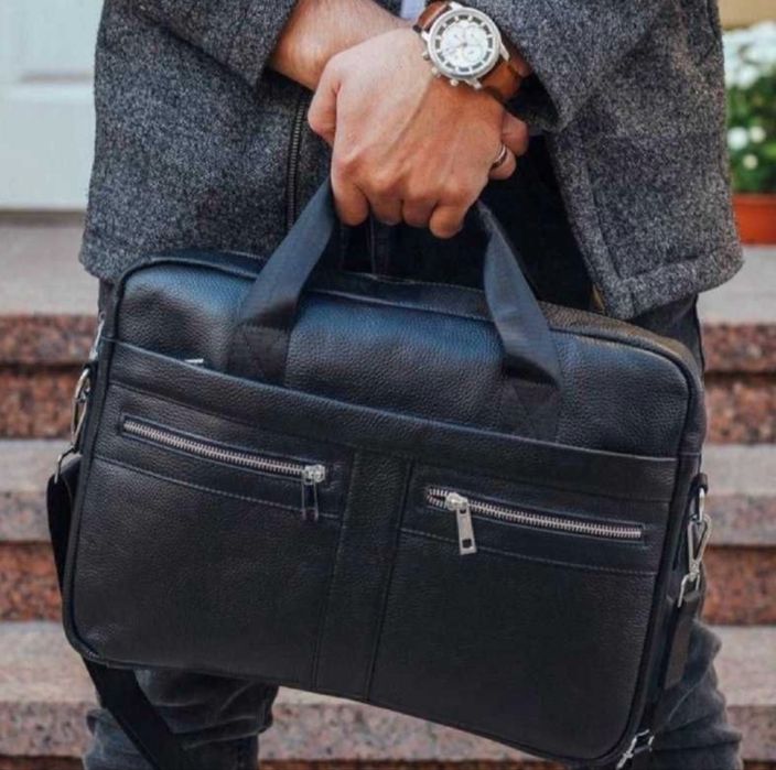 Чоловіча сумка для ноутбука й документів чорна