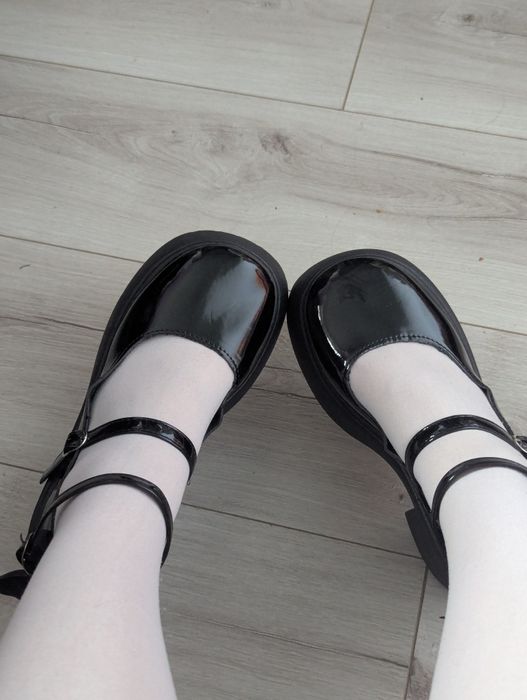 Туфлі на платформі глянцеві, мері джейн, лоліта.