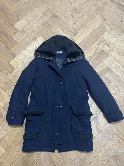 Kurtka The Kooples XS/S ciemny granat 80% wełna lekko ocieplana