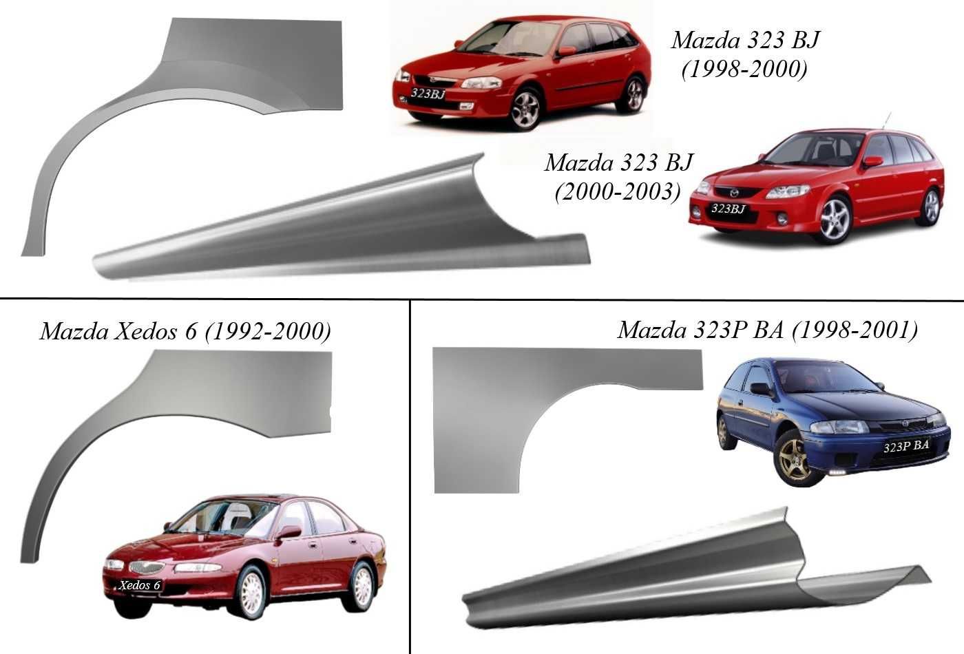 Пороги, арки Mazda 121,2DE/DY,3,323,626,Familia,інші (1982р.-т.ч.)