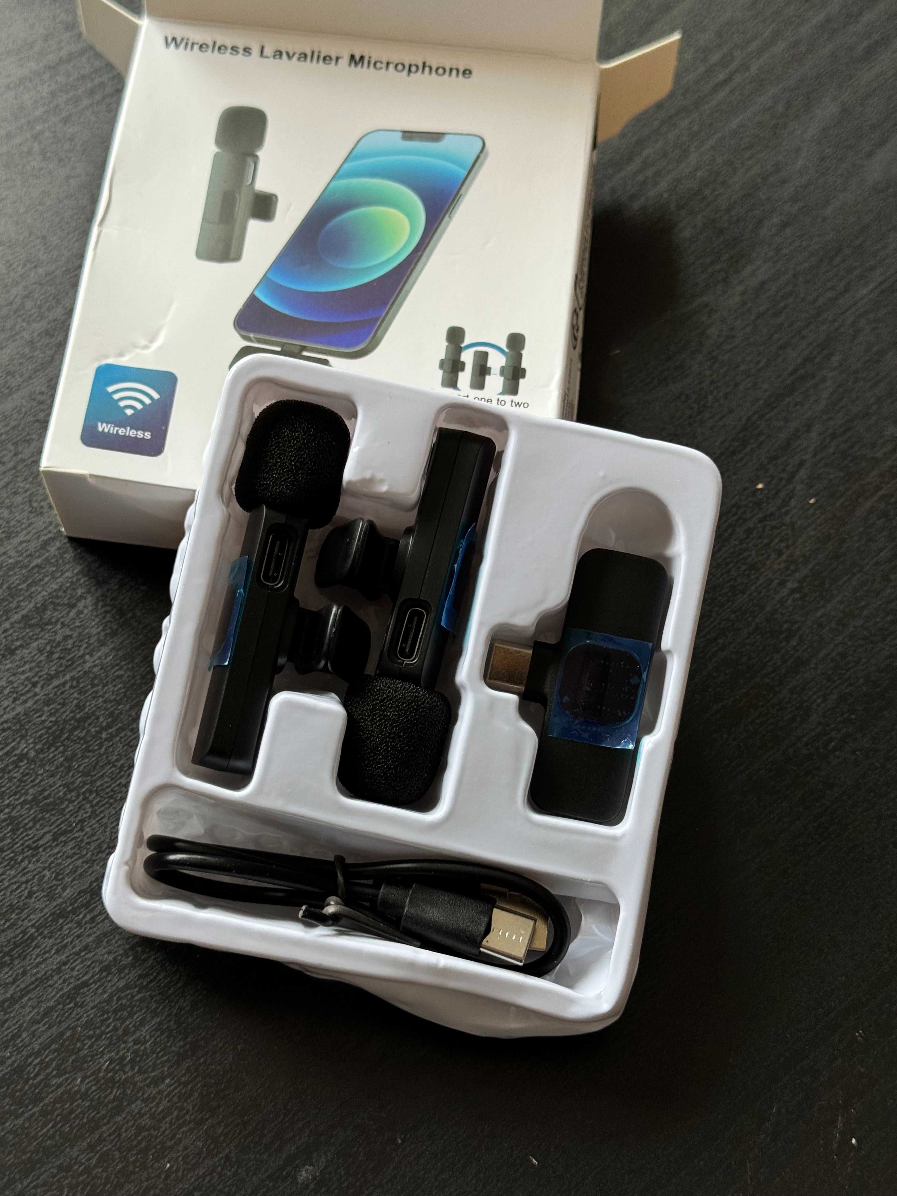 2x Mikrofon Bezprzewodowy LAVALIER Krawatowy Do Telefonu / USB-C