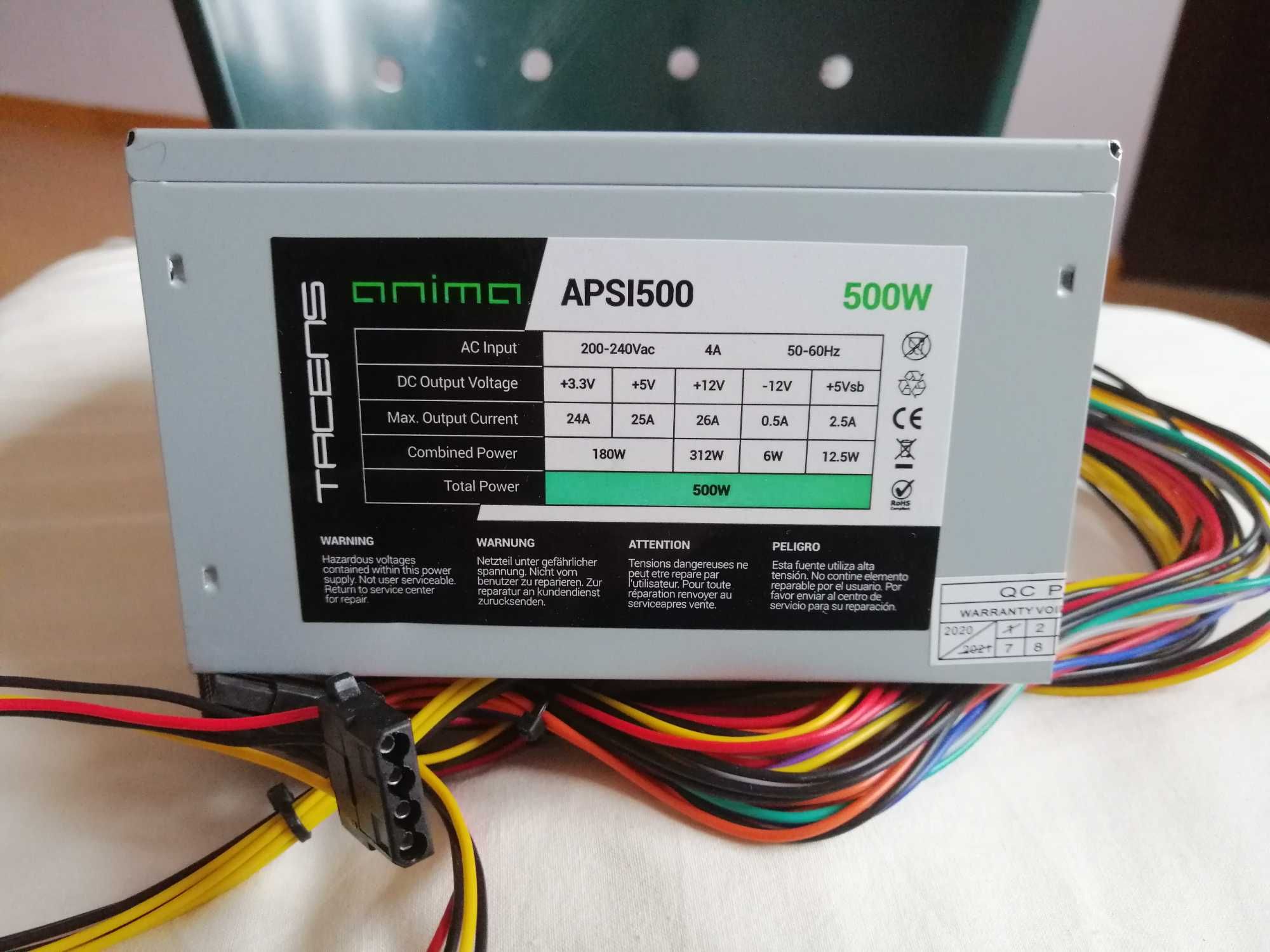 Fonte de alimentação PC 500Watts APSI500