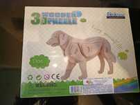 Wooden puzzle 3d dinozaur i pies