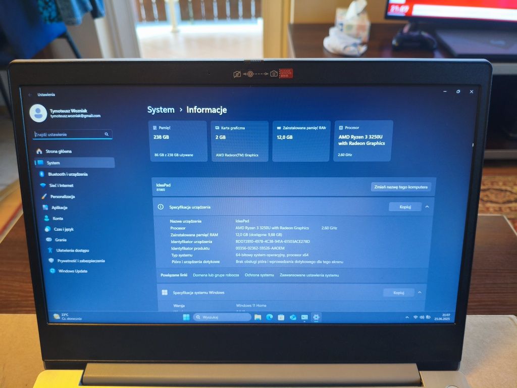 Notebook Lenovo Idea Pad 3