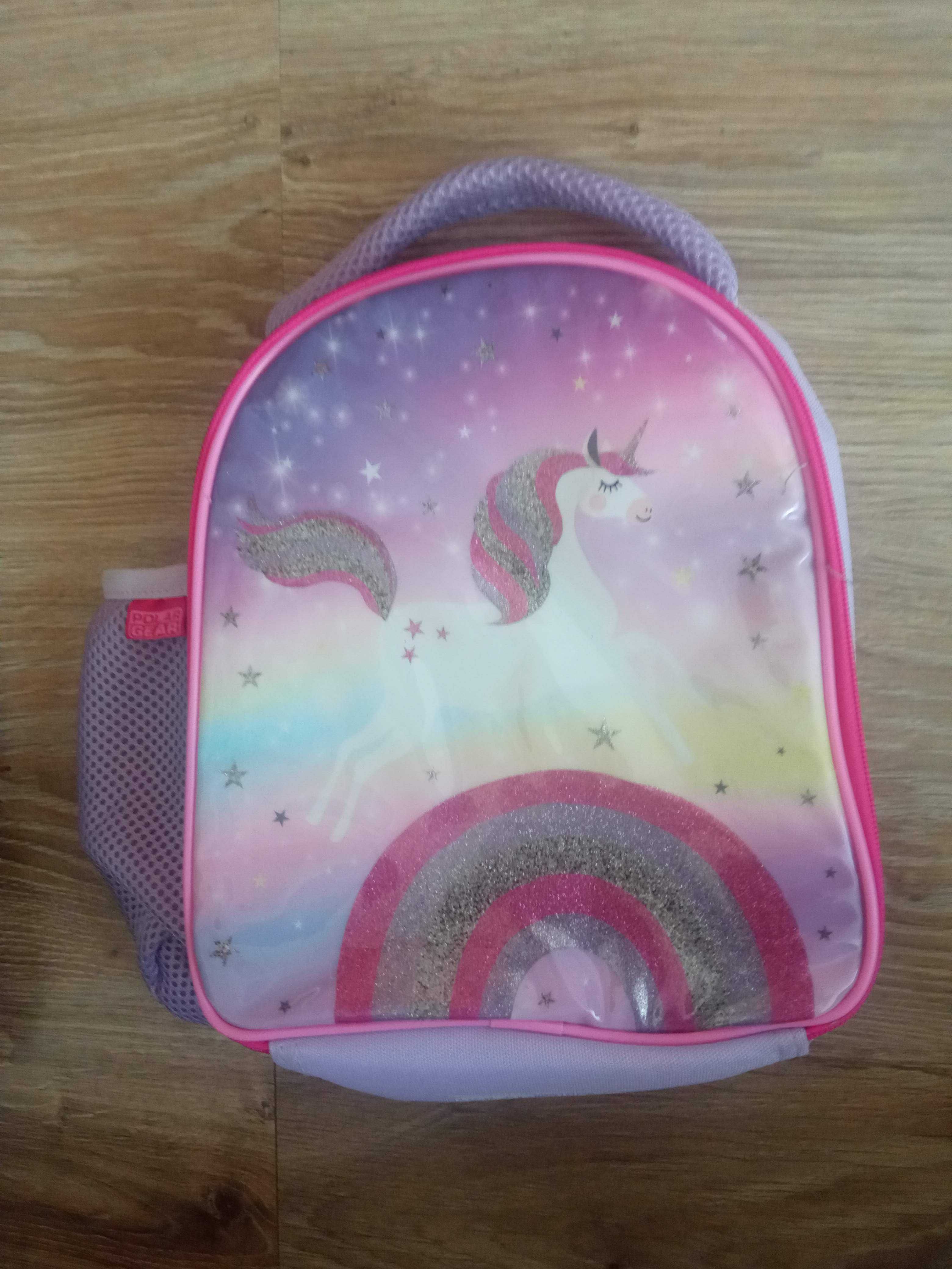 Lunch box torba termiczna dla dzieci jednorożec róż fiolet jak nowa