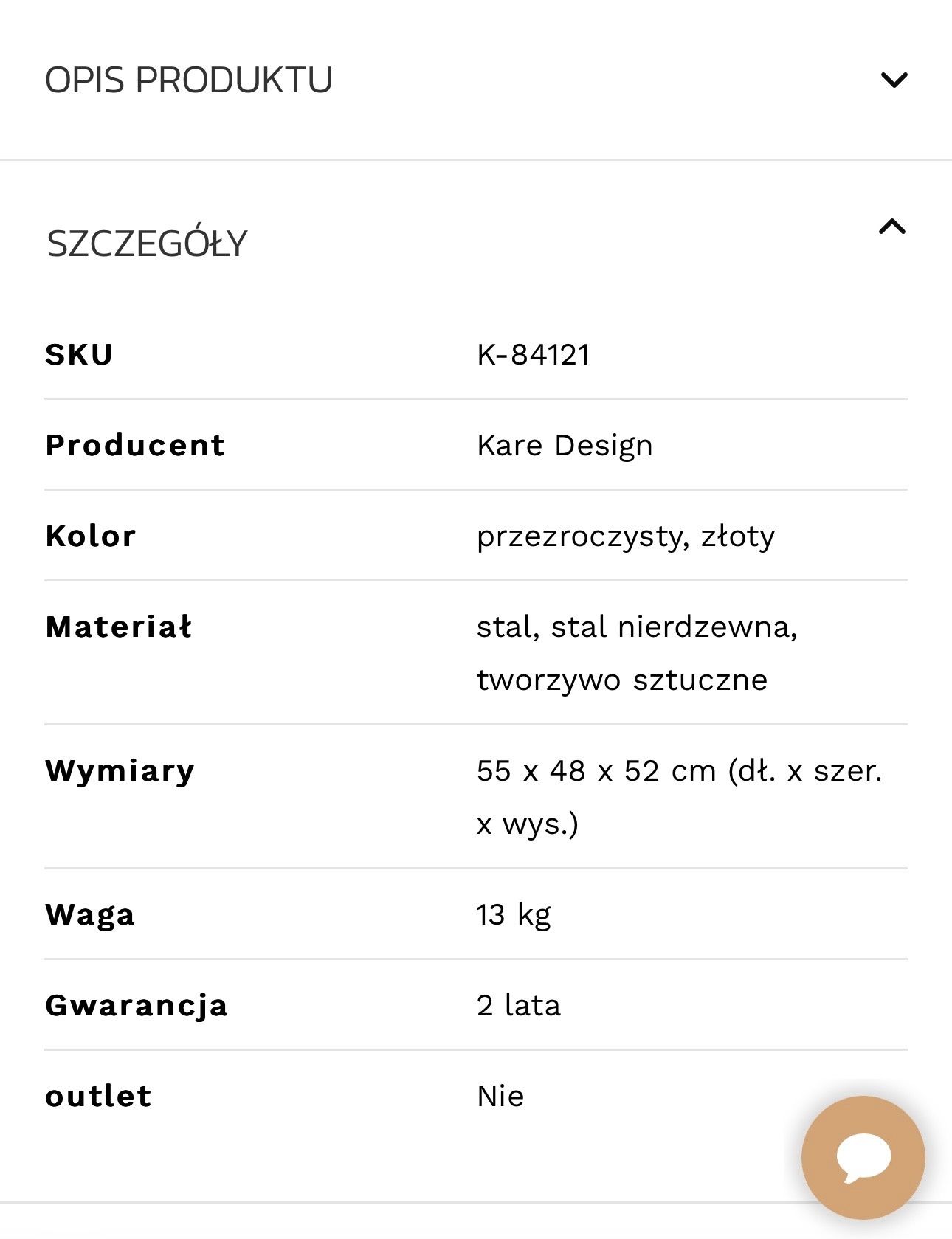 Stolik złoty Glamour otwierana skrzynia, stolik gala