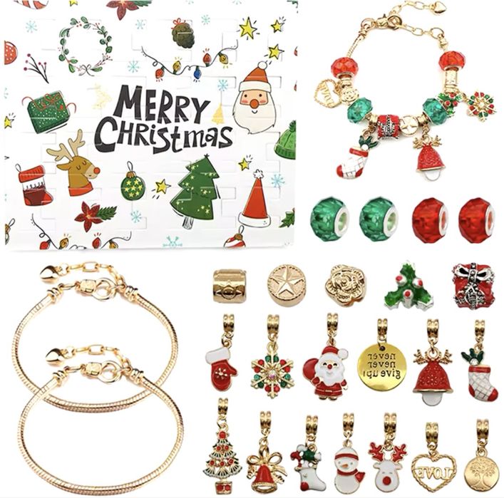 Адвент-календар з дитячими прикрасами — святковий набір для дівчинки