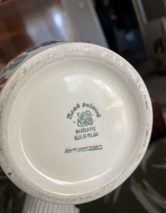 Wazon fajans Włocławek kolorowy PRL