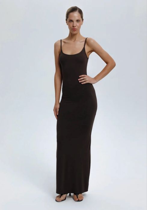 Сукня на брителях міді максі skims papaya