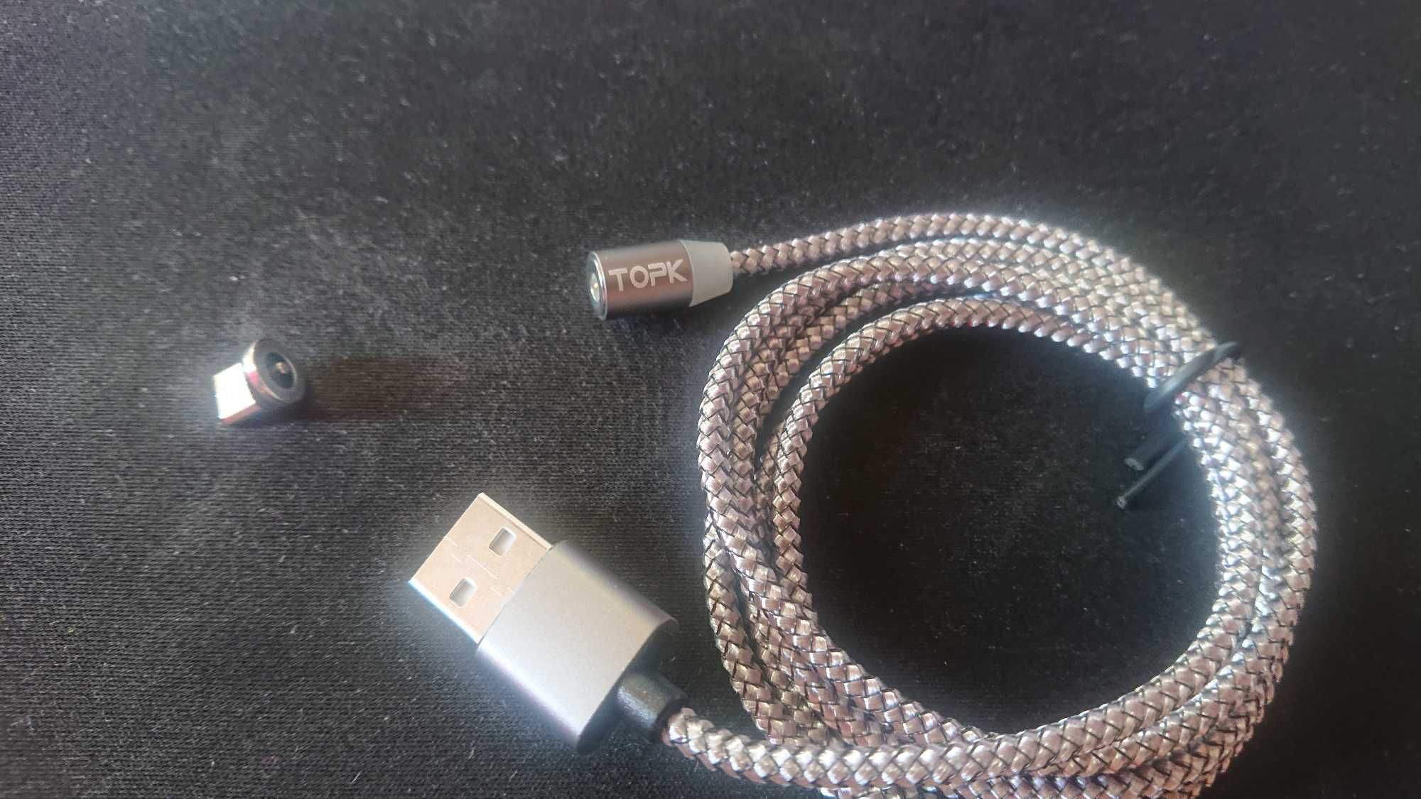 кабель для зарядки TOPK магнитная зарядка насадка Micro Usb,Type-C