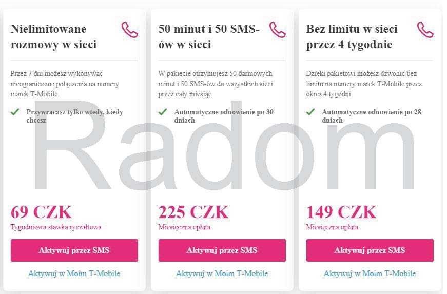 Czechy sim karta T-mobile 10kc saldo nowe czeskie startery