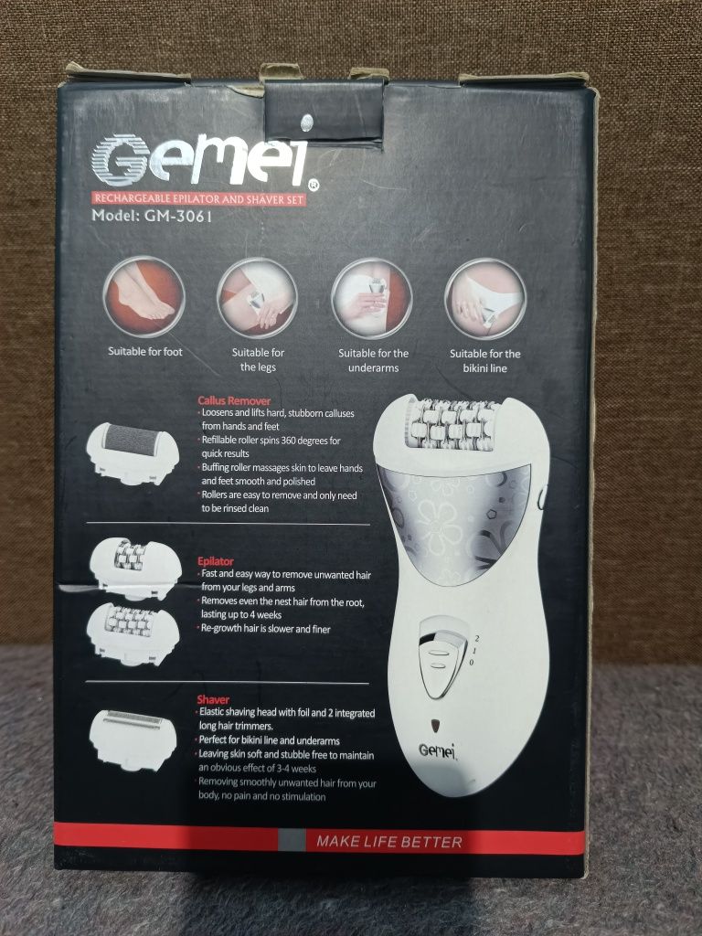 Акумуляторний Епілятор Gemei GM 3061 32 пінцета 4в1