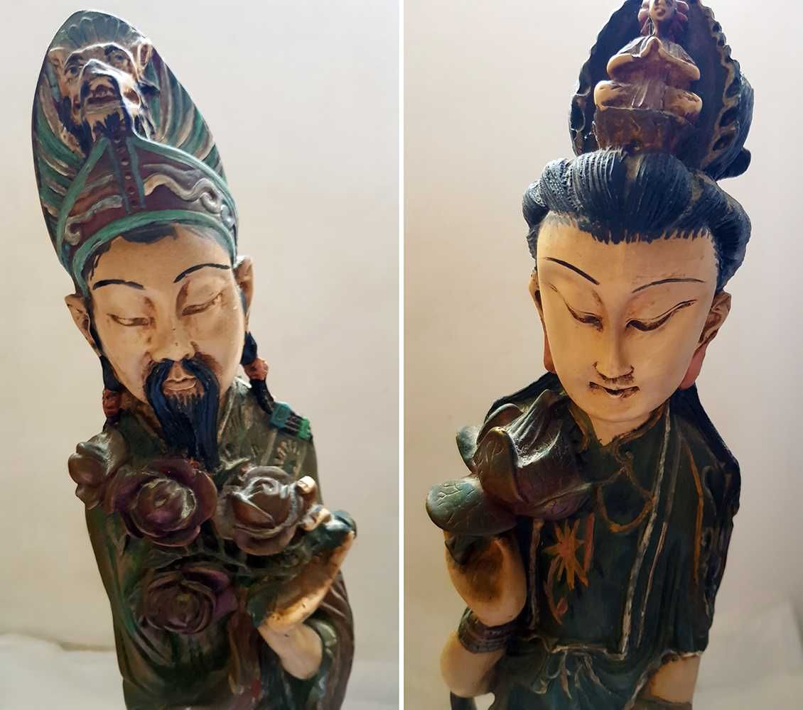 Par estatuetas chinesas imperadores (sabedoria prudência, razão juízo)