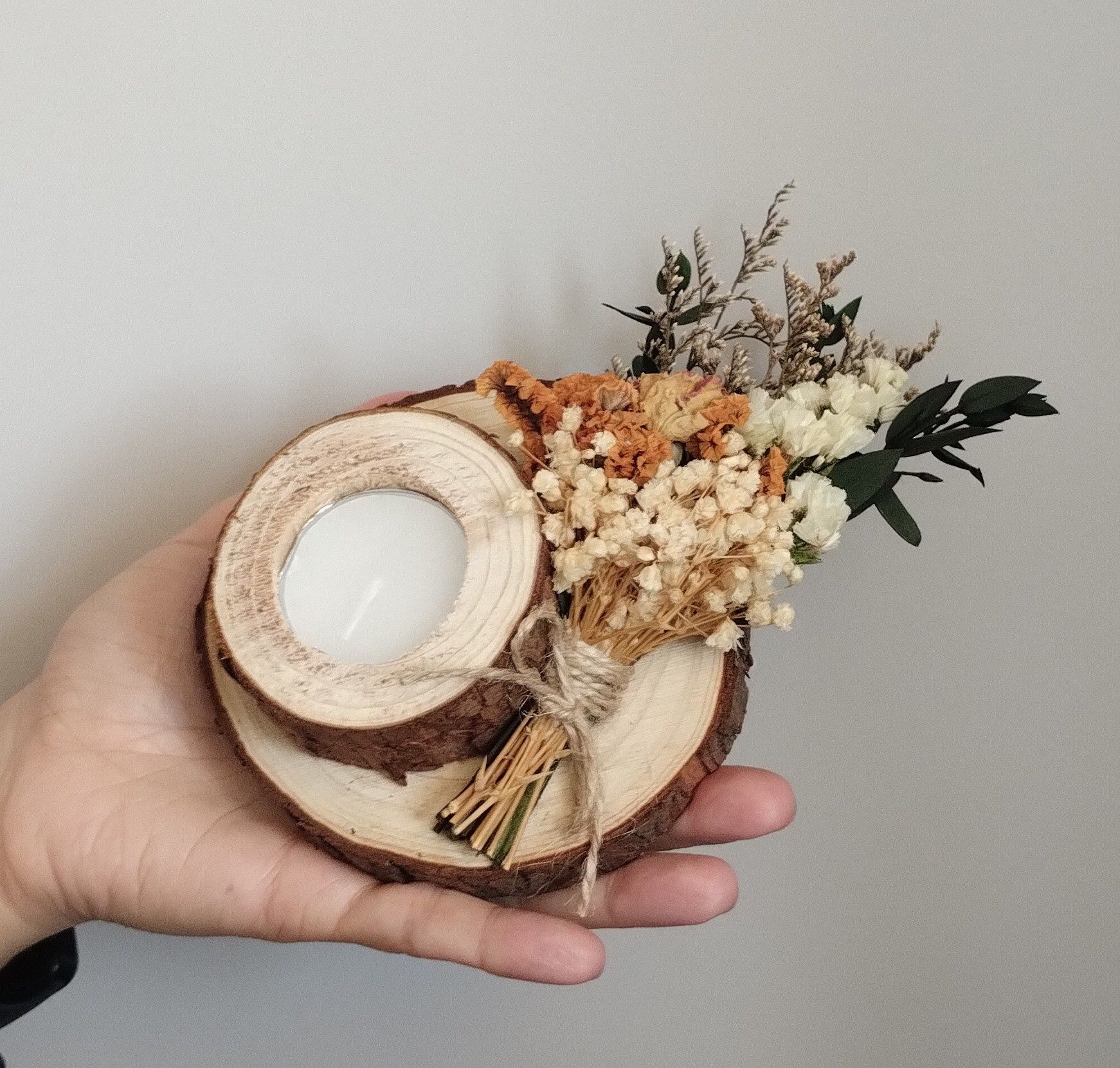 Świecznik drewniany handmade