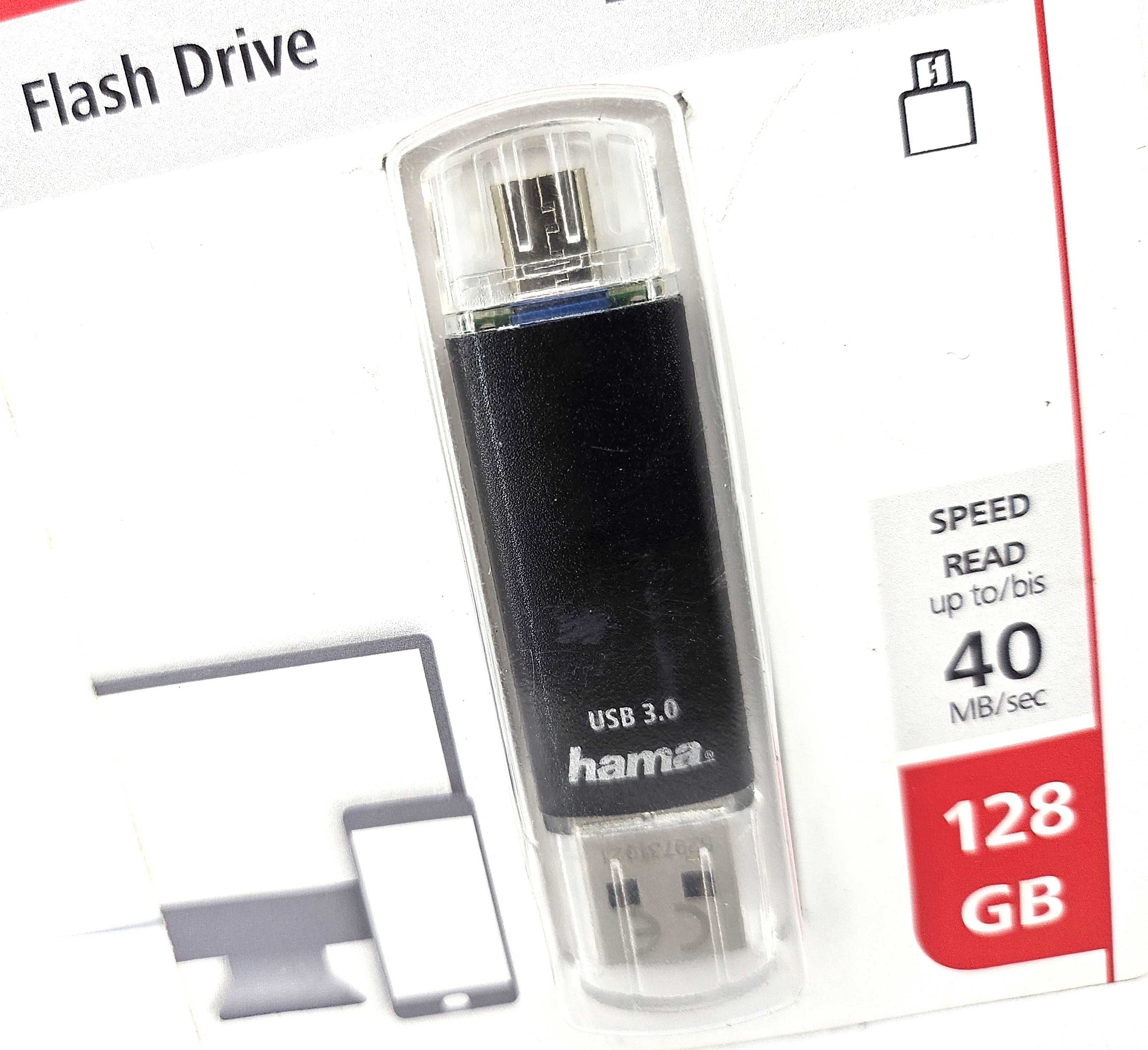 Pendrive USB Hama 3.0 128GB USB-C twin 40MB/S