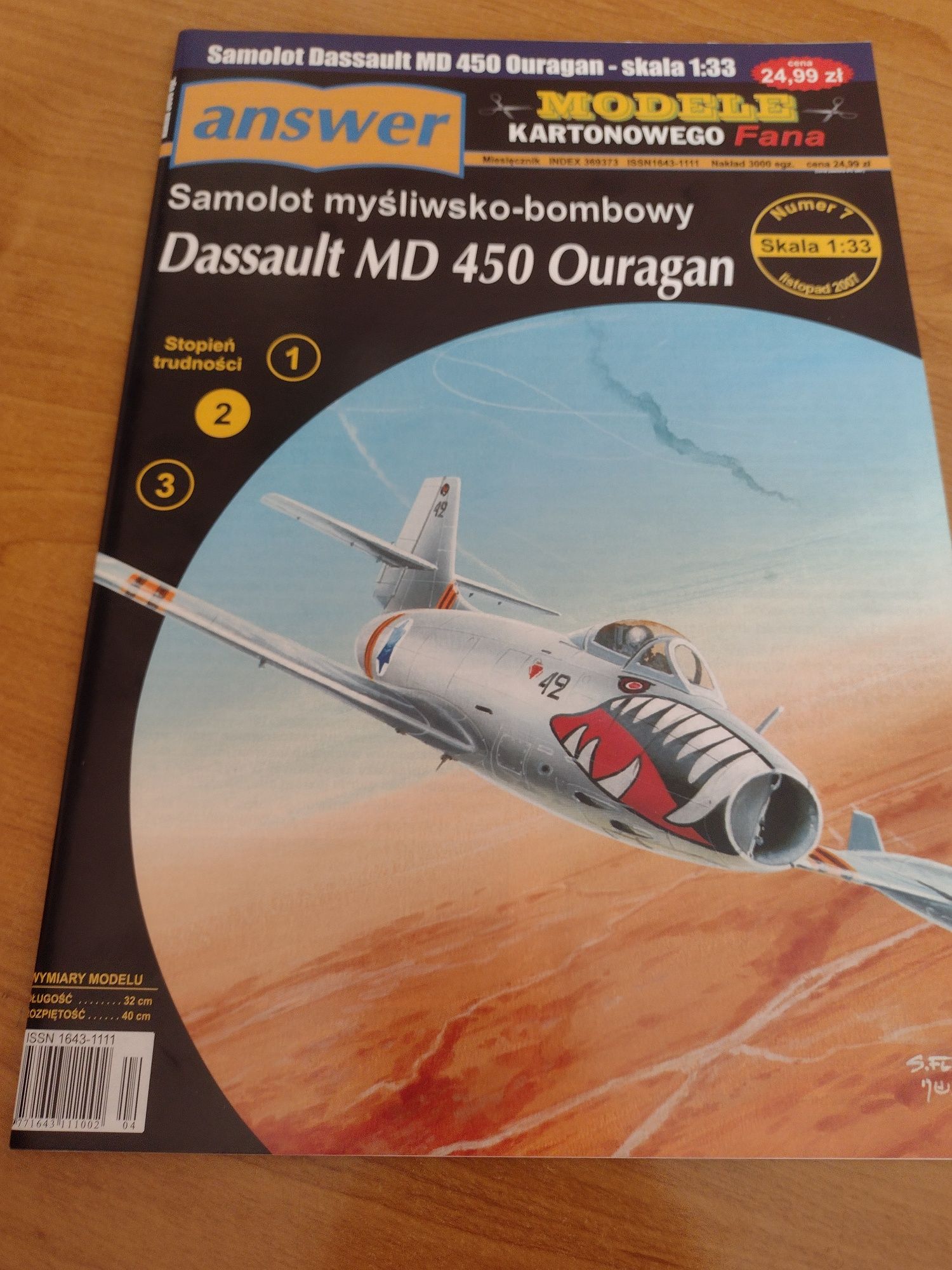 Model kartonowy Answer Dassault MD 450 Ouragan