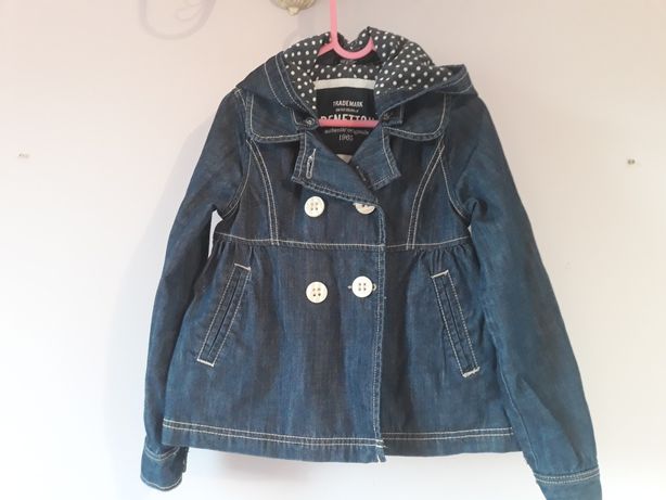Jeans kurtka płaszcz dla dziewczynki  r 116 5-6 lat benetton