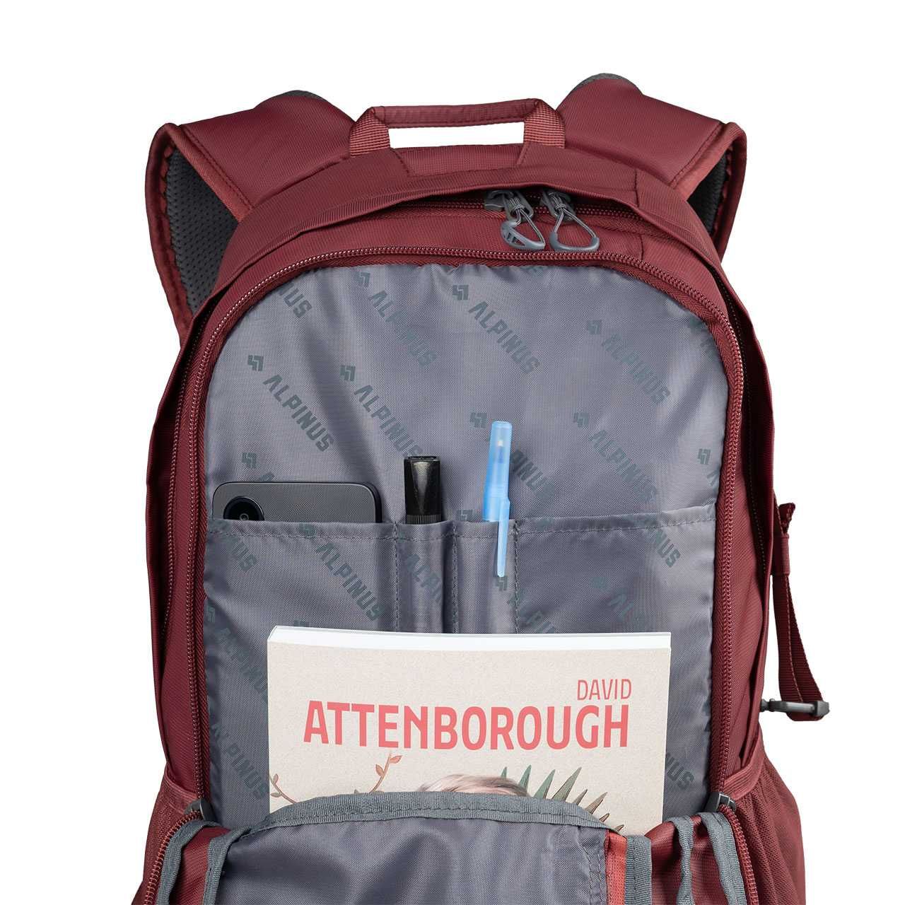 Plecak Alpinus TEIDE 24 L burgundowy