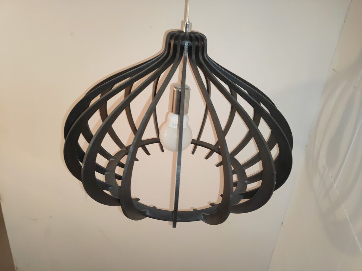 Lampa sufitowa wisząca sklejka, loft, wenge