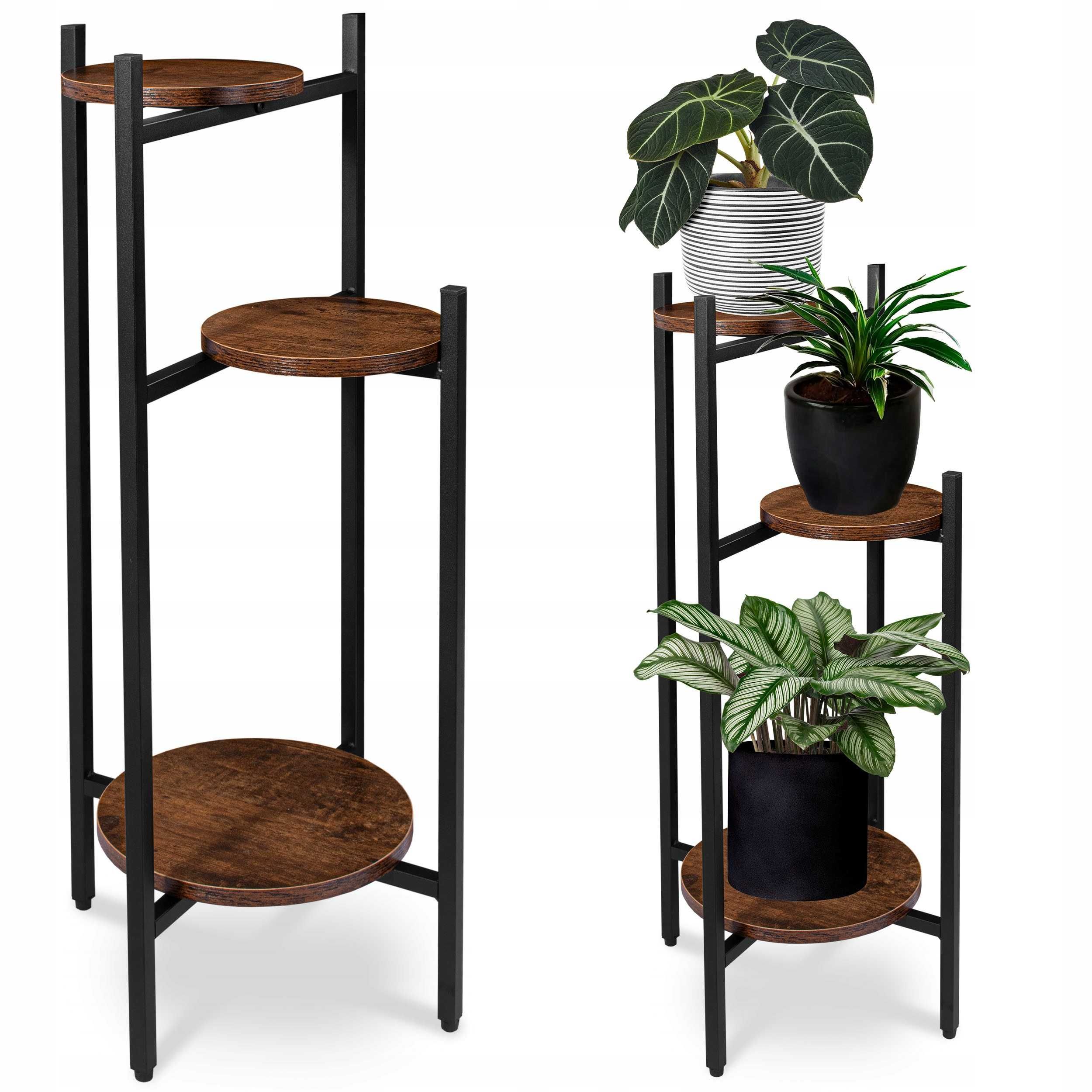 Kwietnik Stojący Stojak na Kwiaty Kwiatki Rośliny Loft Metalowy