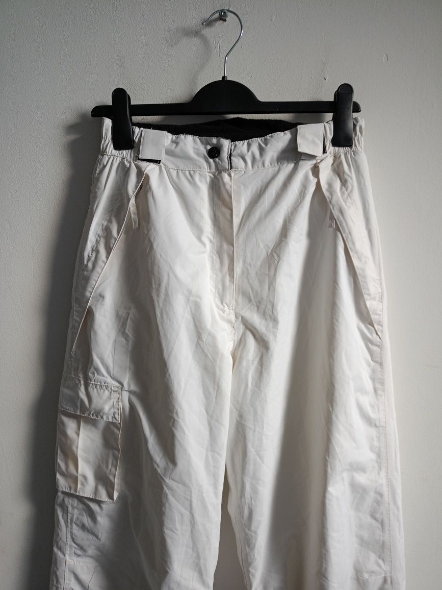 Białe spodnie narciarskie damskie roz 164 cm