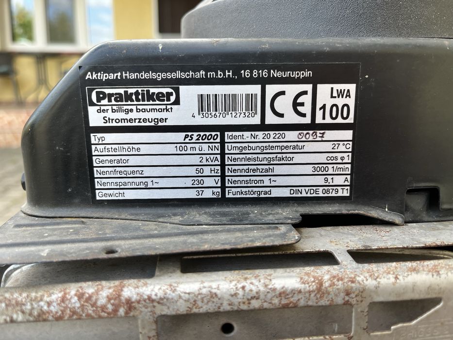 Agregat prądotwórczy 2kVA Praktiker