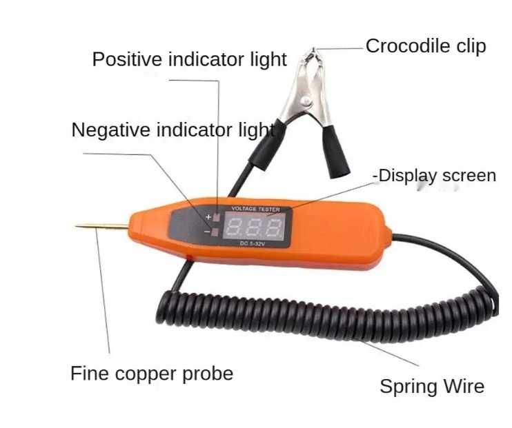 Автомобильный тестер напряжения с цифровым дисплеем