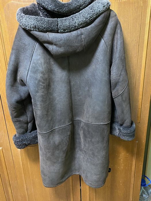 Женская дубленка коричневая р. 48