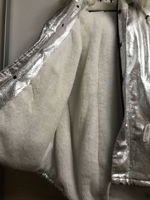 Парка зимова срібна дуже тепла на меху
