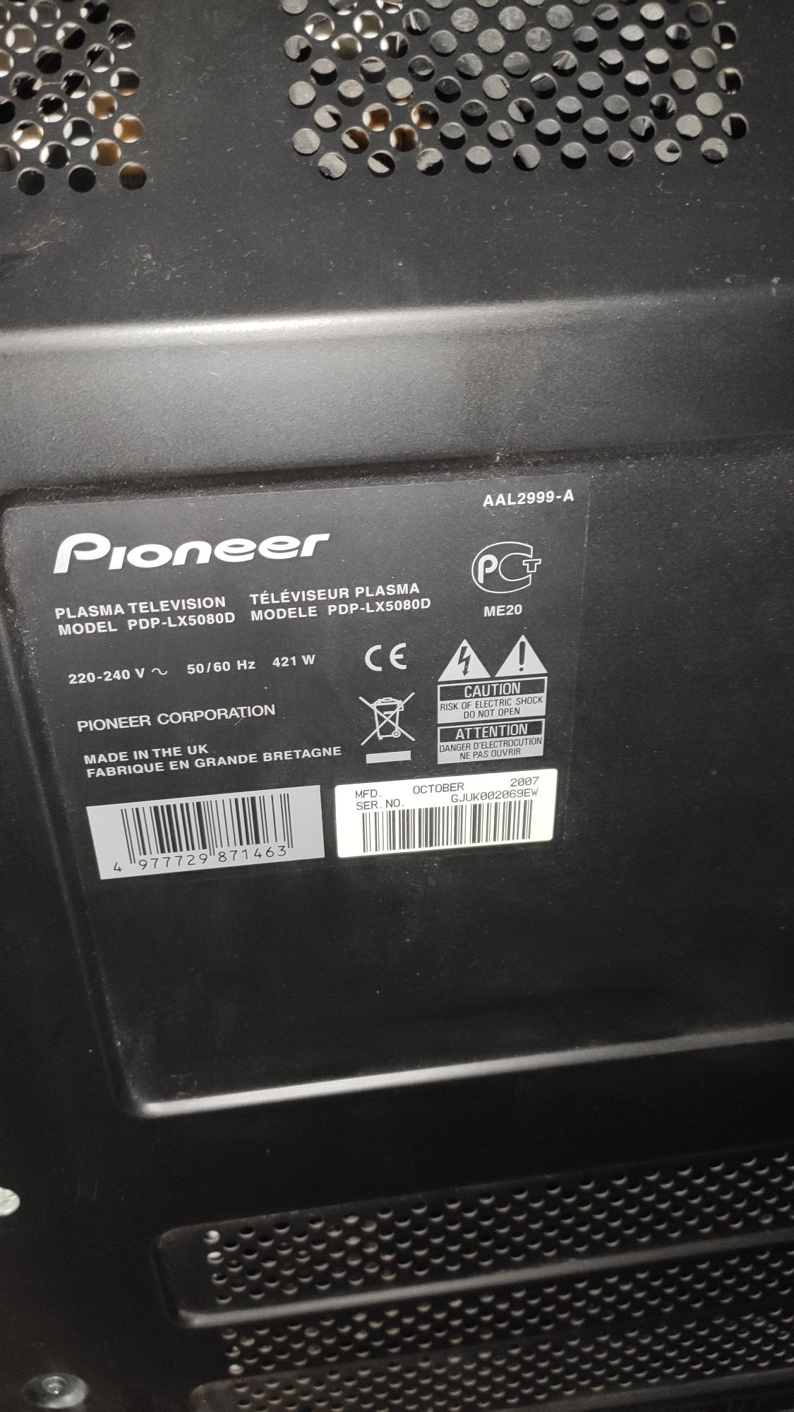 Pioneer PDP LX 5080D plasma kuro black