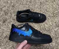 Nike airforce 1  черные кожаные кроссовки 41 размера airmax blazer