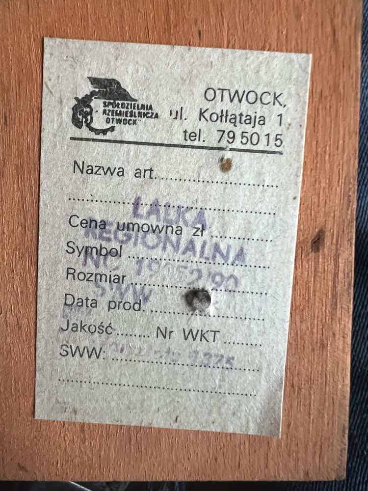 Sprzedam dużą lalkę regionalną w stroju ludowym. S. Rz. Otwock