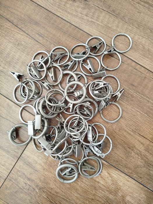 Metalowe kółka z żabkami do karniszy fi16/fi19 do karnisza 10 sztuk