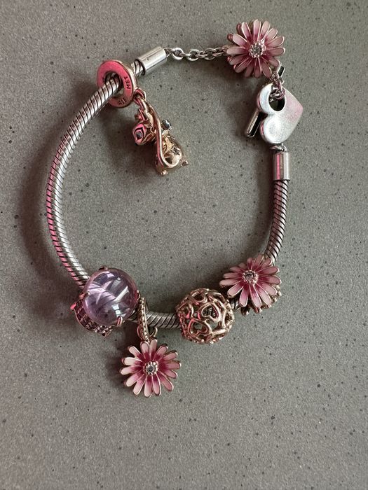 Pandora 3 bransoletki oryginne 19 charmsow