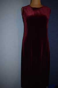 Piękna sukienka welurowa długa burgundowa_44