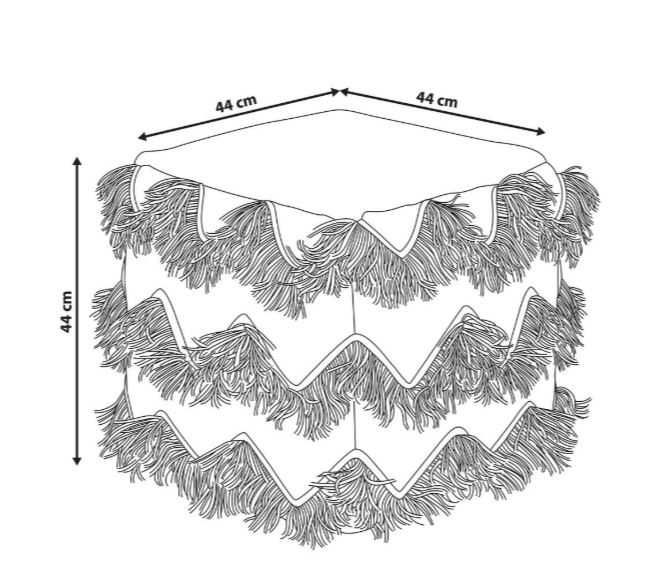 Puf, podnóżek beżowy 44x45x44 cm,  bawełna 60%, wełna 40%