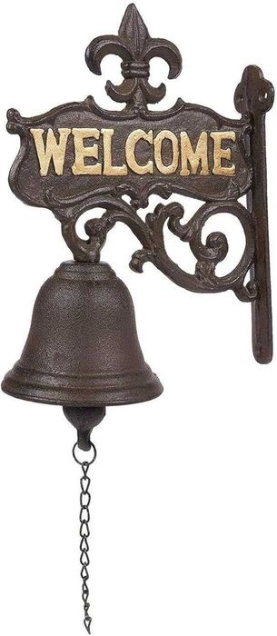 Prezent Parapetówka Żeliwny dzwonek - "Welcome". Piękny i Solidny.