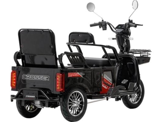 Електротрайк 3-місний Crosser TR-5 (1000W 72V 24AH) - Чорний