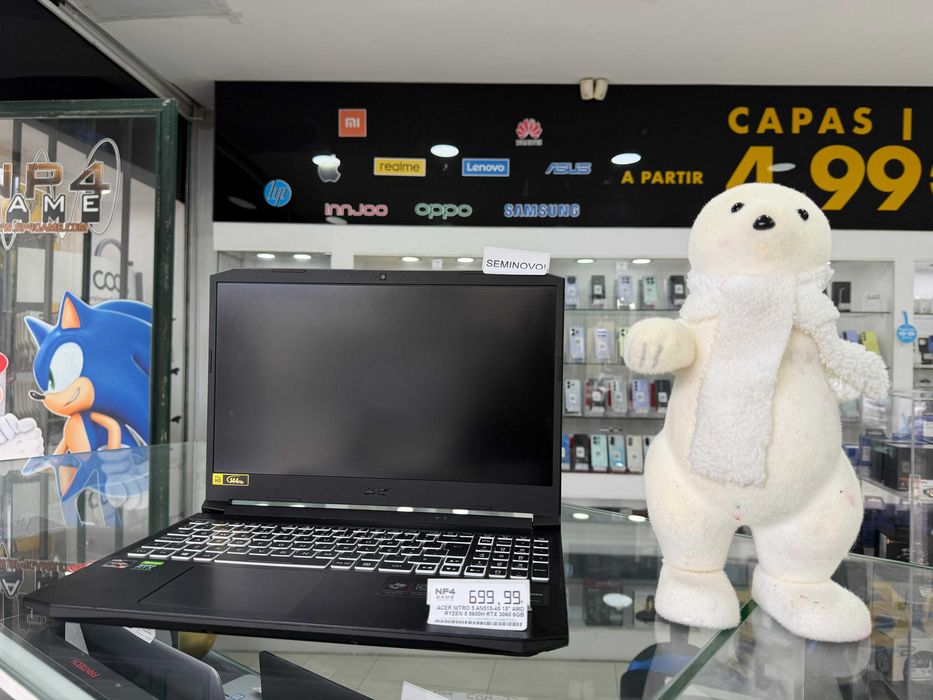 ACER NITRO 15" AMD RYZEN 5 RTX 3060 6GB 8/512GB SSD SEMINOVO