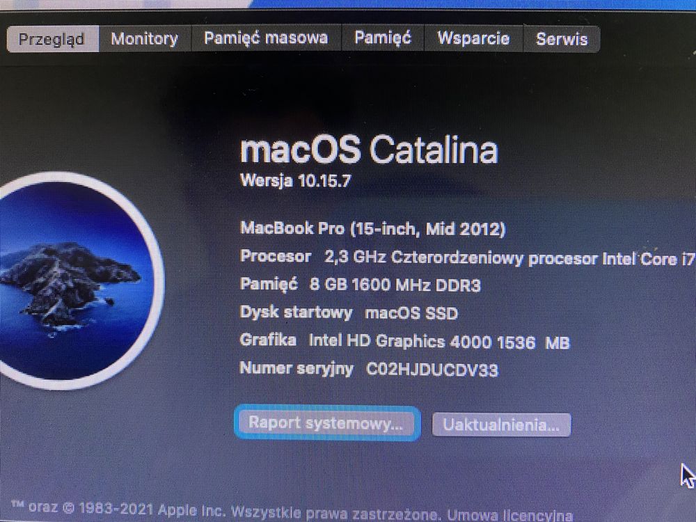 Macbook Pro 15,4” mid 2012