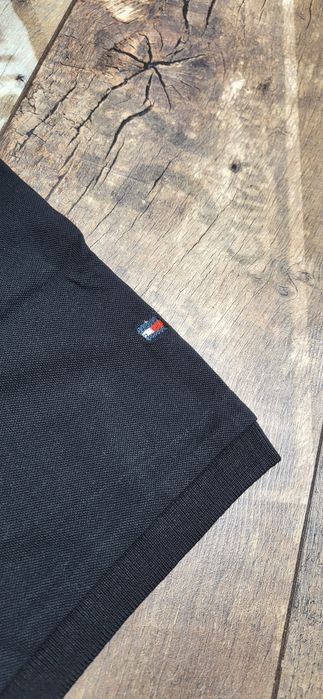 Czarna koszulka polo męska porządna bawełna kołnierzyk XL