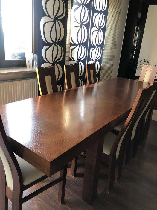 Jak nowy! Dębowy Nowoczesny rozsuwany drewniany stół