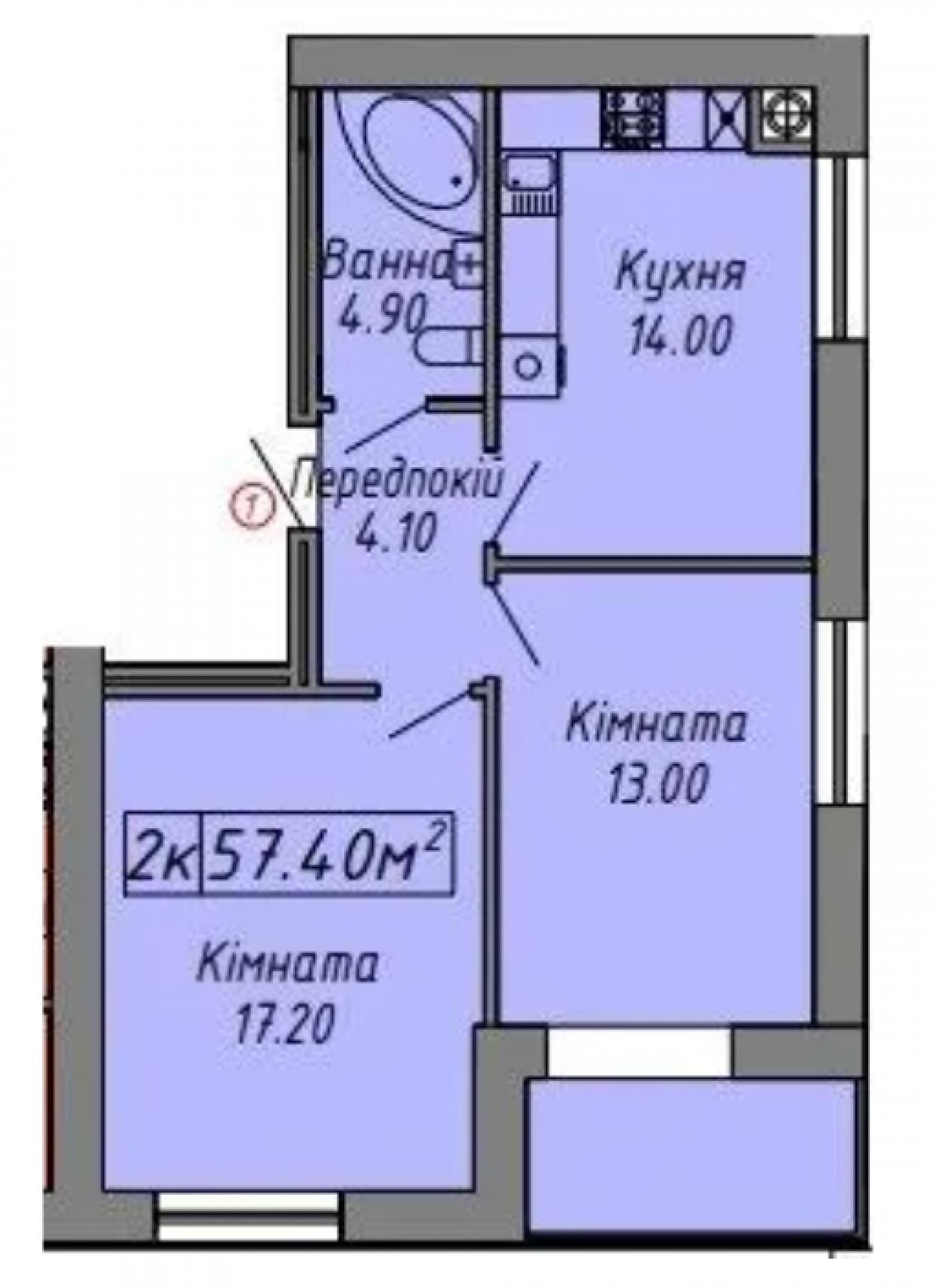 Супер пропозиція.Двокімнатна квартира в центрі міста