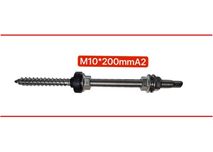 Нержавіючий Гвинт-шуруп комбінований М10*200/250 А2 з гайками та EPDM