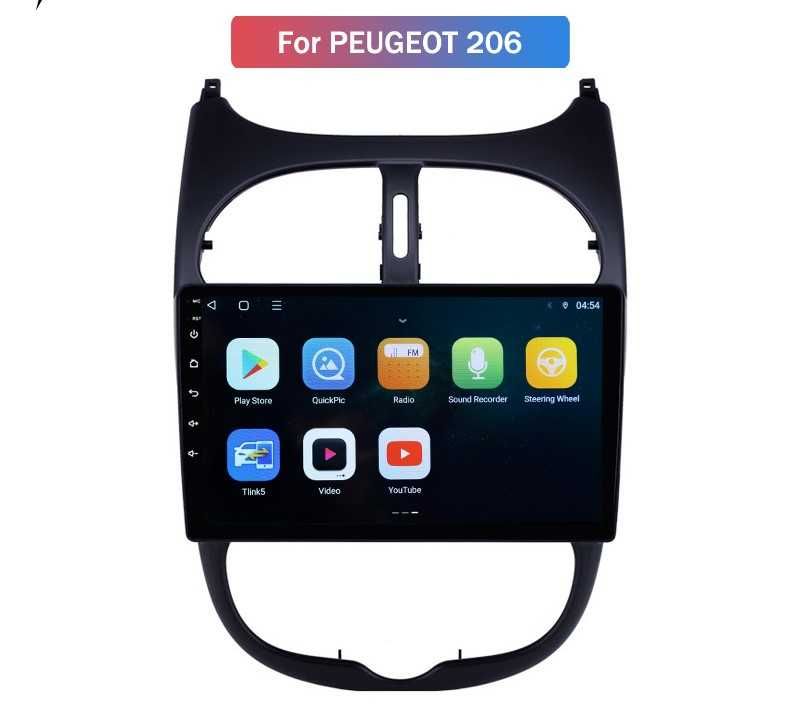 AutoRadio Para Peugeot 206 Android 13 -16/32/64Gb+Câmera/GPS_ Wif